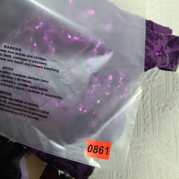 Purple cap sleeve formal floral pattern sequin dress Size 12 Wedding MOTB MOTG - Picture 8 of 12